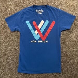 Von Dutch Vibrant Blue Tee with Bold Graphic